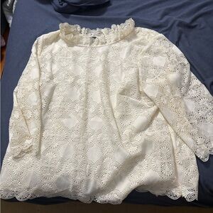 Talbots Cream Lace Blouse